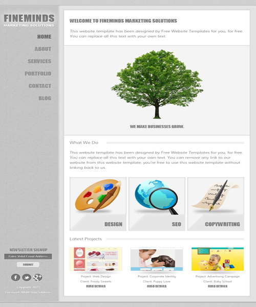 市场营销推广seo免费网页模板素材