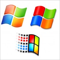 windows xp正版系统四彩色图标矢量图