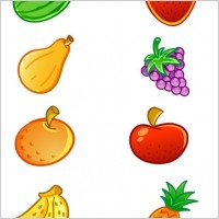 香蕉葡萄西瓜荔枝菠萝水果ico图标素材