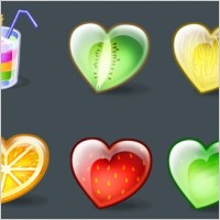 精美爱心水果ico图标素材