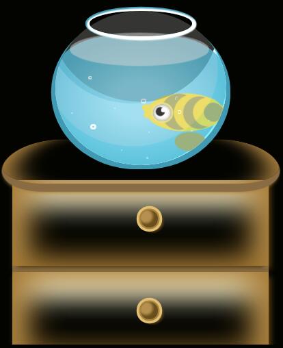 纯css3绘制小金鱼在鱼缸里来回游动的网页动画代码