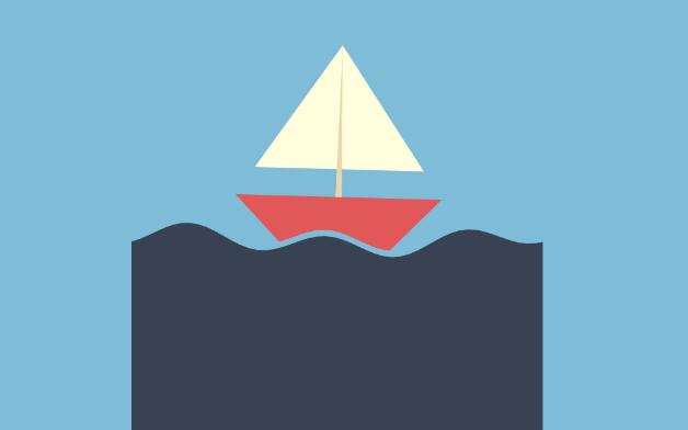 css3制作小帆船在风浪尖口上漂移效果的网页样式代码