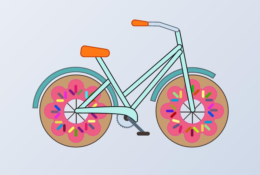 svg色彩自行车图形特效JavaScript代码
