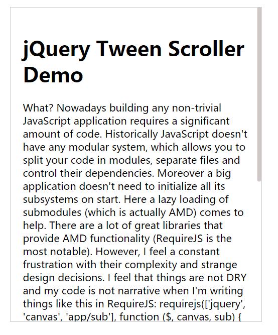 div滚动条美化Tween Scroller插件jQuery代码