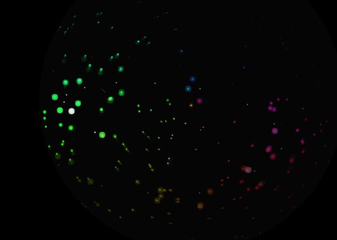 JavaScript canvas鼠标移过星光跟随特效网页代码素材