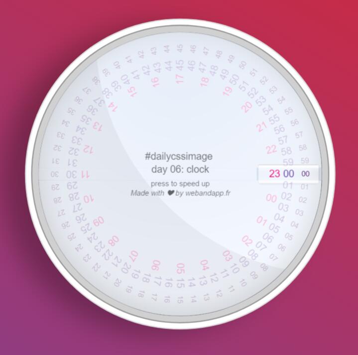 圆盘概念时钟数字秒表jQuery 选择器代码