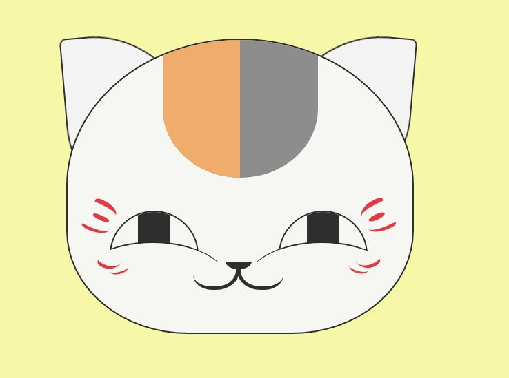 纯CSS3代码绘制可爱小猫咪笑脸动画特效