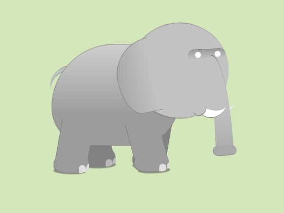 纯CSS3样式代码绘制大象行走动画特效