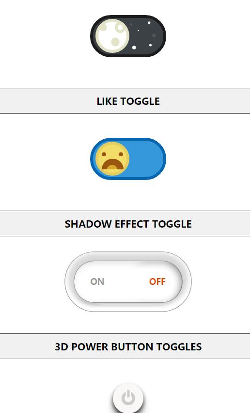 CSS3 Toggle Buttons切换按钮网页素材代码
