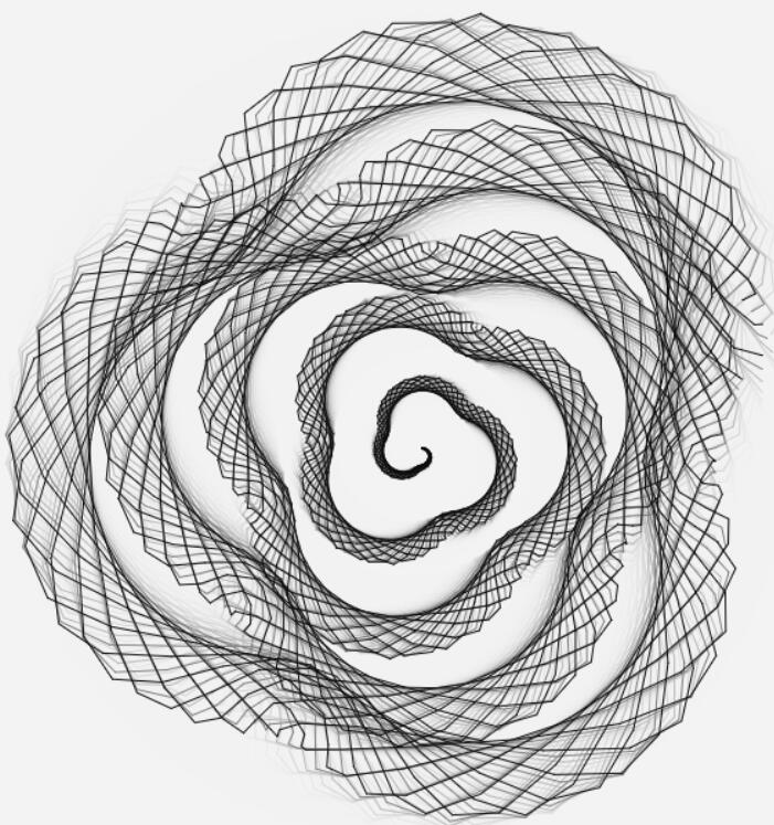 canvas画布网状物图层螺旋转动特效JavaScript脚本代码