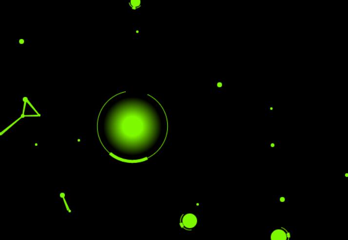 鼠标移动canvas画布绘制绿色星光闪闪特效JavaScript代码