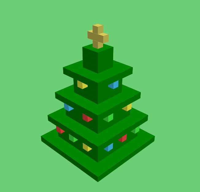 网页3D圣诞树动画特效div css代码素材案例
