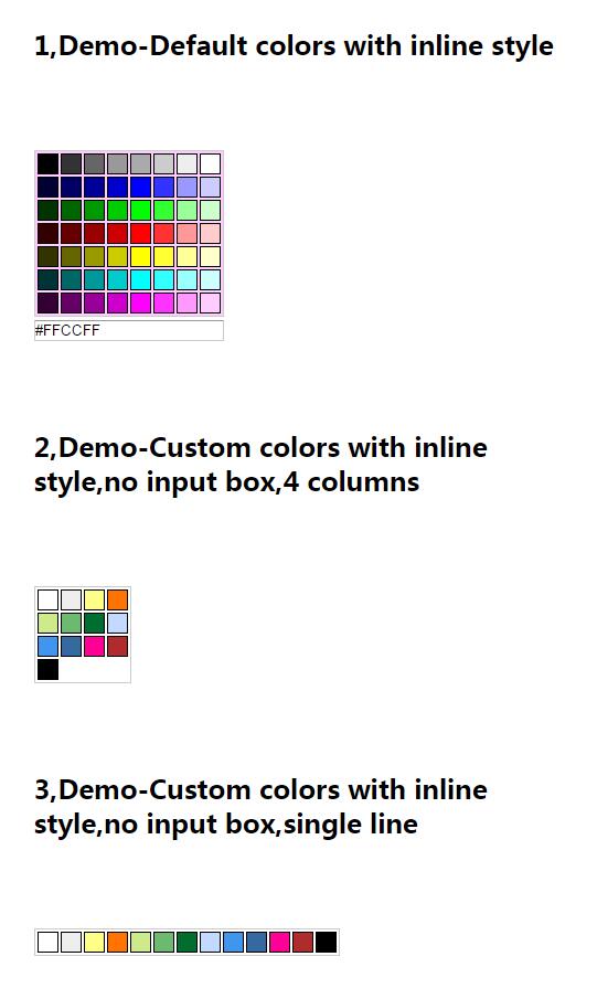 form表单input标签自定义颜色取色器插件jQuery代码