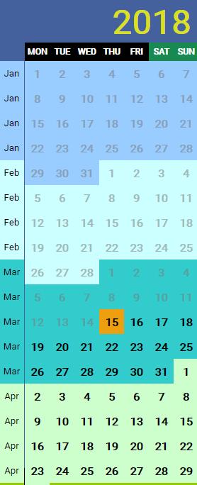 2018年网页时间日历列表插件JavaScript代码