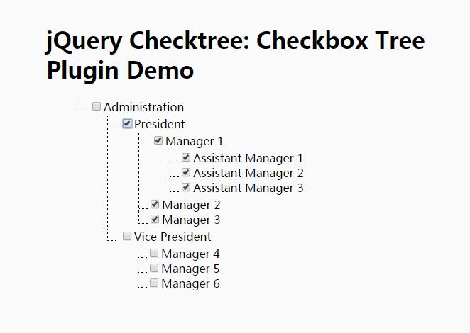 jQuery CheckBox tree树状结构全选全取消插件代码