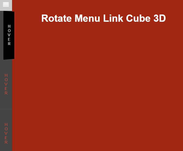 网页侧边栏旋转菜单3D立体特效css3动画网页素材代码
