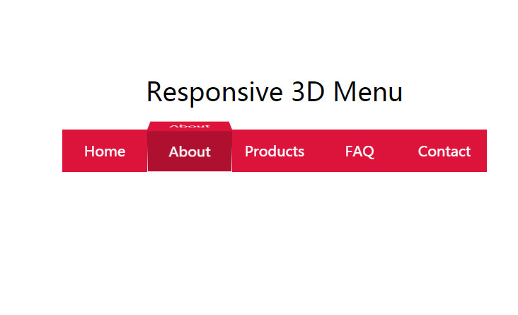 css3响应3D菜单导航栏动画特效网页代码