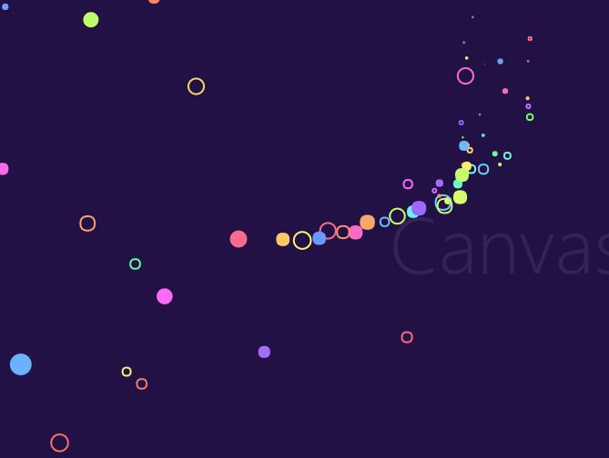 html5 canvas气泡图形鼠标跟随动画特效JavaScript代码