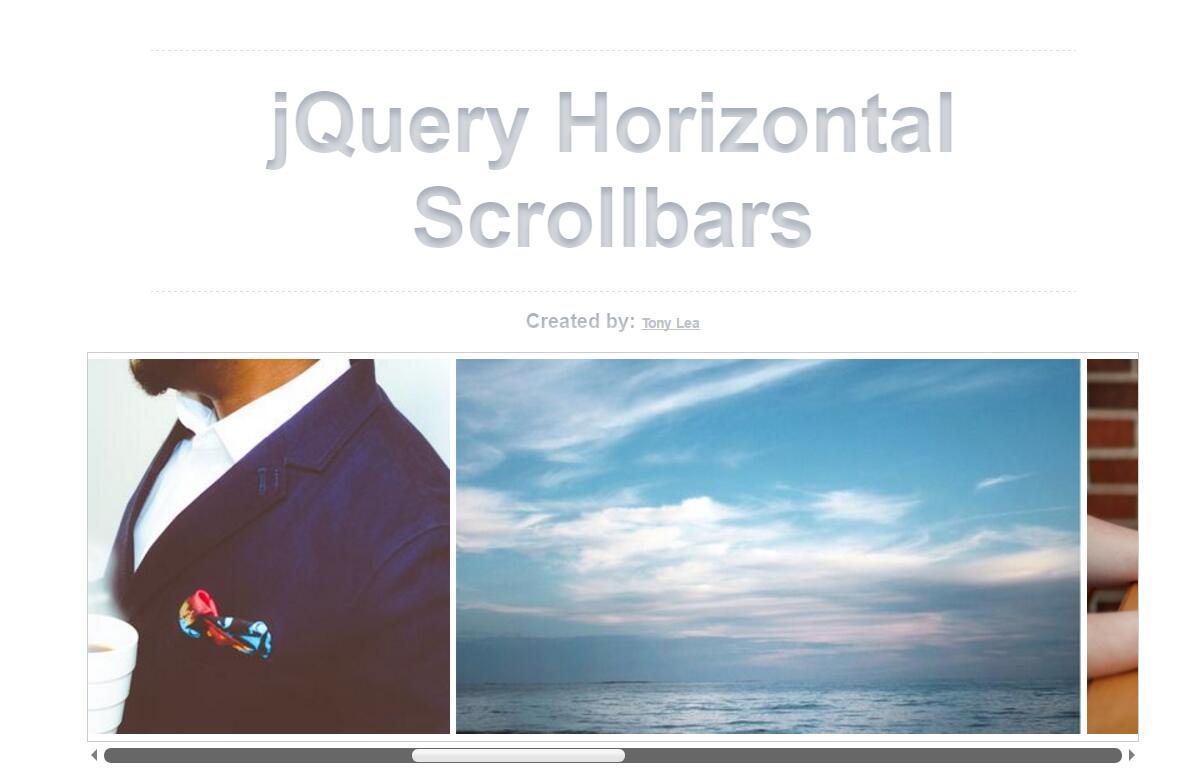 div css水平横向滚动条美化样式插件jQuery代码网页模板