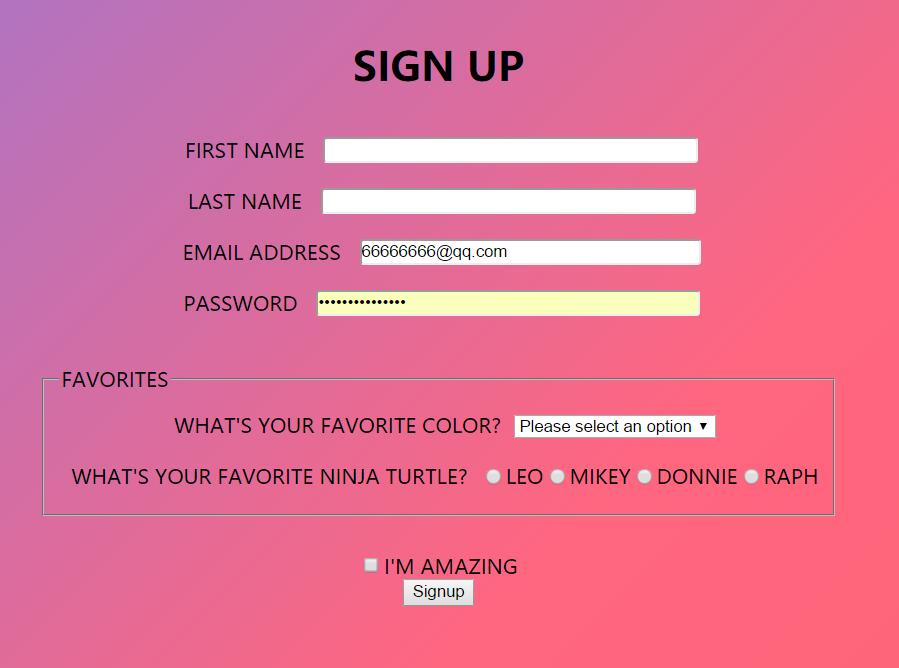 form表单注册页面背景颜色渐变切换动画特效css3样式代码