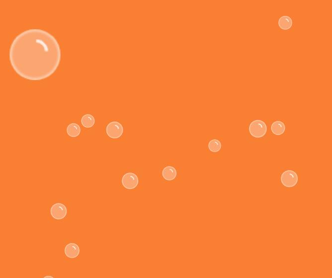 网页jQuery橙汁汽泡上升漂浮动画特效css3样式代码