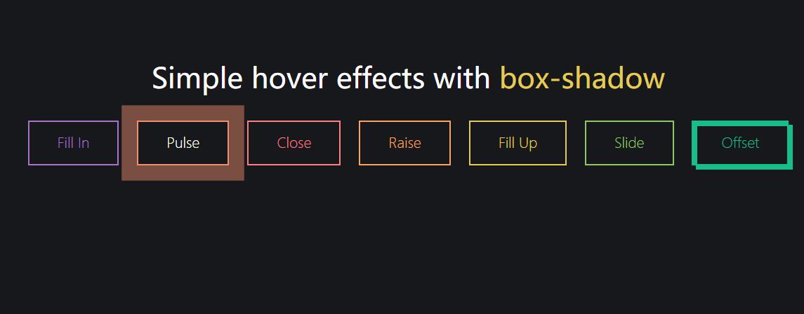 鼠标hover悬停带有框阴影button按钮特效css3动画样式代码