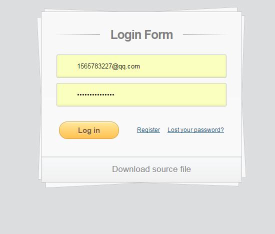 html5css3 form表单登录界面样式代码