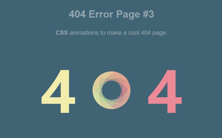网页404错误页面文字颜色渐变切换样式css3代码