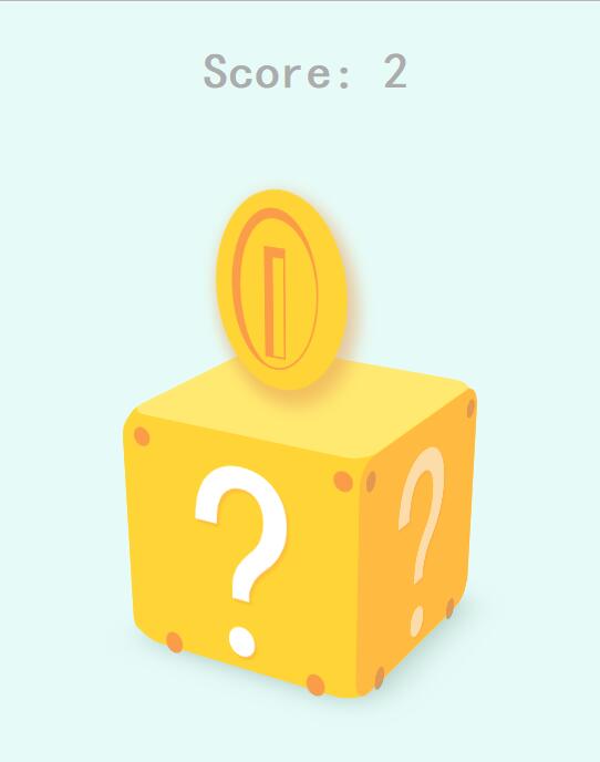 橙色3d立方体图层鼠标点击跳出金币效果css3动画代码