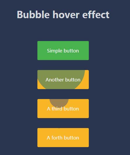 鼠标hover悬浮button按钮泡泡动画效果html5css3样式代码