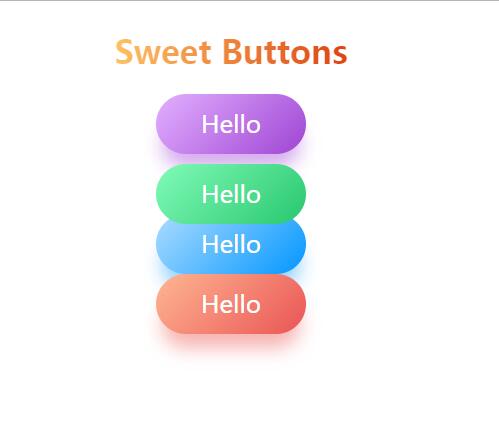 html5css彩色渐变柔性button按钮素材网页样式代码