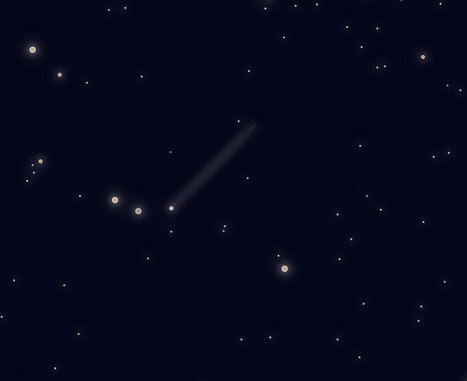 夜空中最亮的星流星飞行动画divcss样式代码