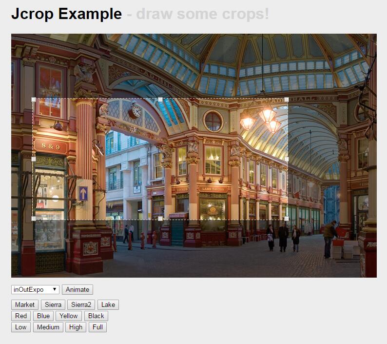 css div图片选区截图效果Jcrop插件代码