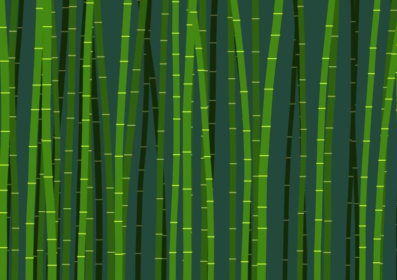 canvas画布绿色竹林风吹摇摆动画JavaScript代码