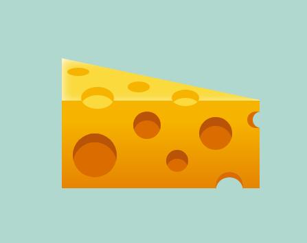 divcss制作3d黄色奶酪图形样式代码