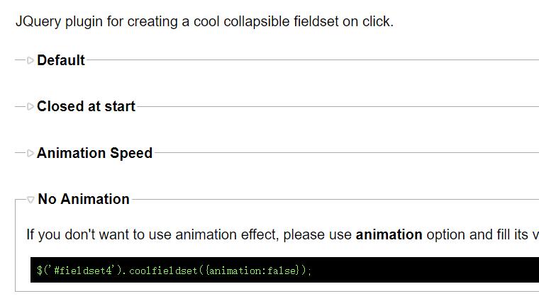 fieldset标签信息面板收缩展开动画网页代码