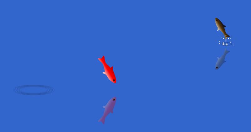 svg黑鱼水上跳跃动画网页特效代码