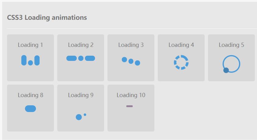 CSS3 Loading animations图标网页加载动画样式代码