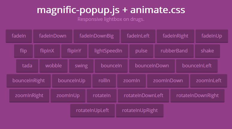 css3 animate.css动画代码在线演示效果和源码下载