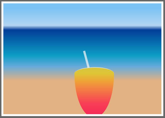 html5css网页背景linear-gradient属性代码制作沙滩饮料特效