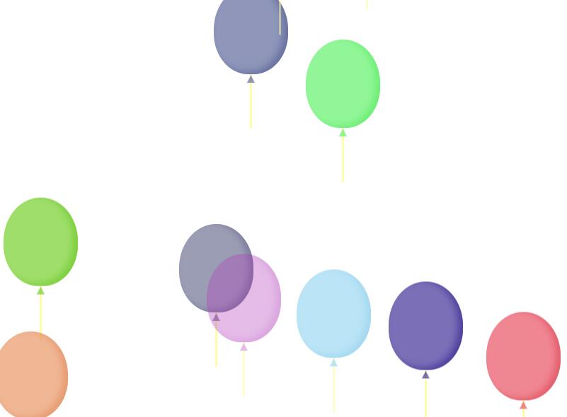 div半透明气球图形升起动画css3代码下载